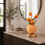 Lampe de table tulipe orange avec gradation tactile, lumière 3 couleurs, rechargeable USB, conception compacte