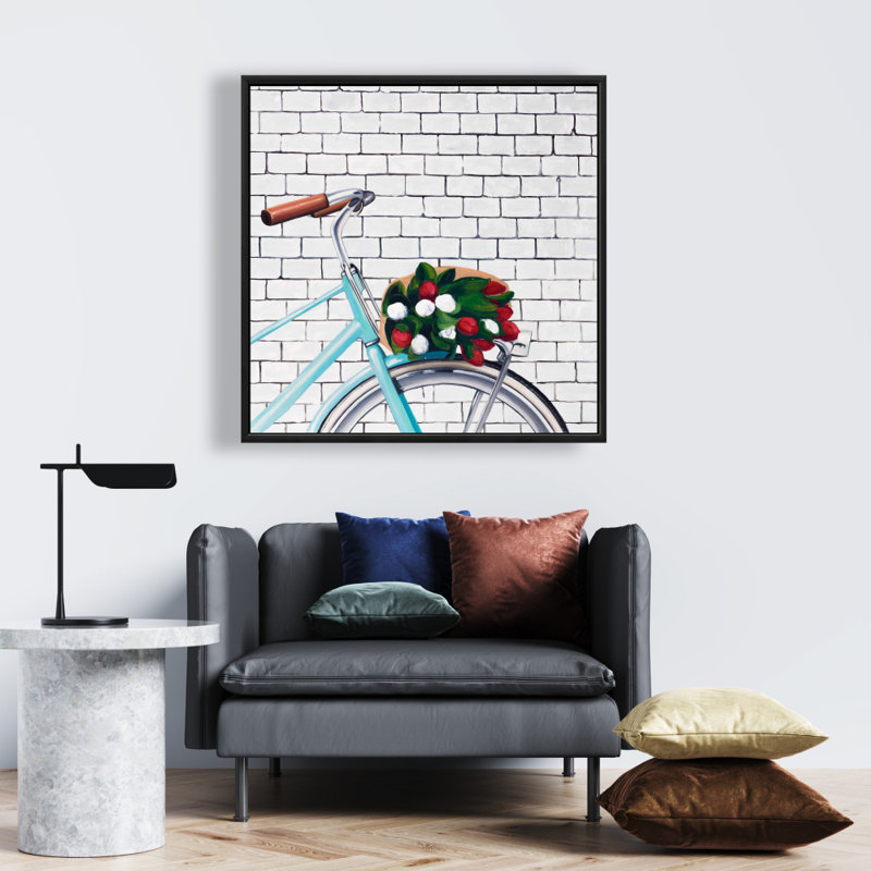 «Vélo avec un bouquet de tulipes»