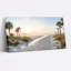 Ensemble de 1 tableau sur toile représentant un coucher de soleil sur la plage-129069804-129069803