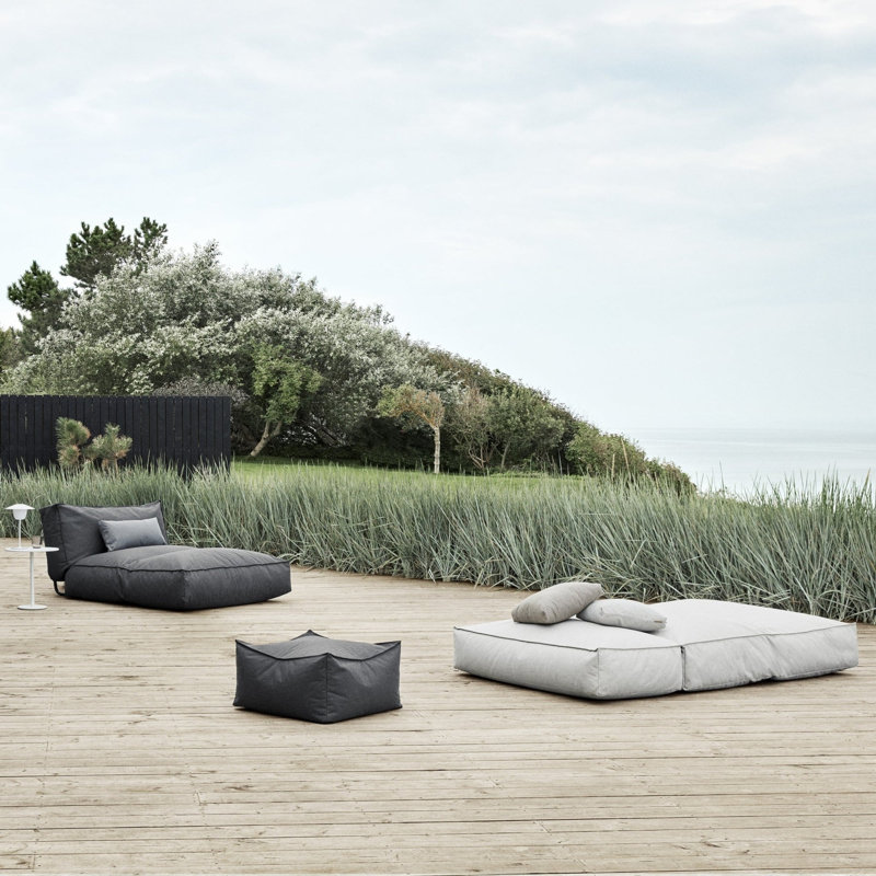 Chaise longue d'extérieur avec appui-tête inclinable STAY Day Bed, Charbon