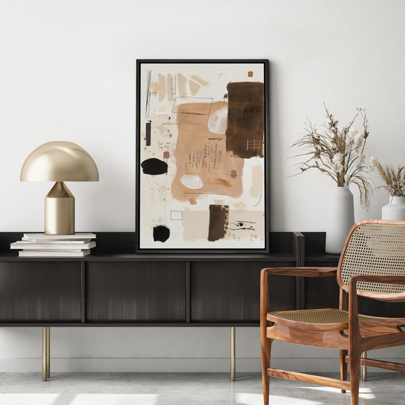 Forme Mid-Century «Modern Abstract Collage Unique Illustration», Noir, H 24 po x l 16 po