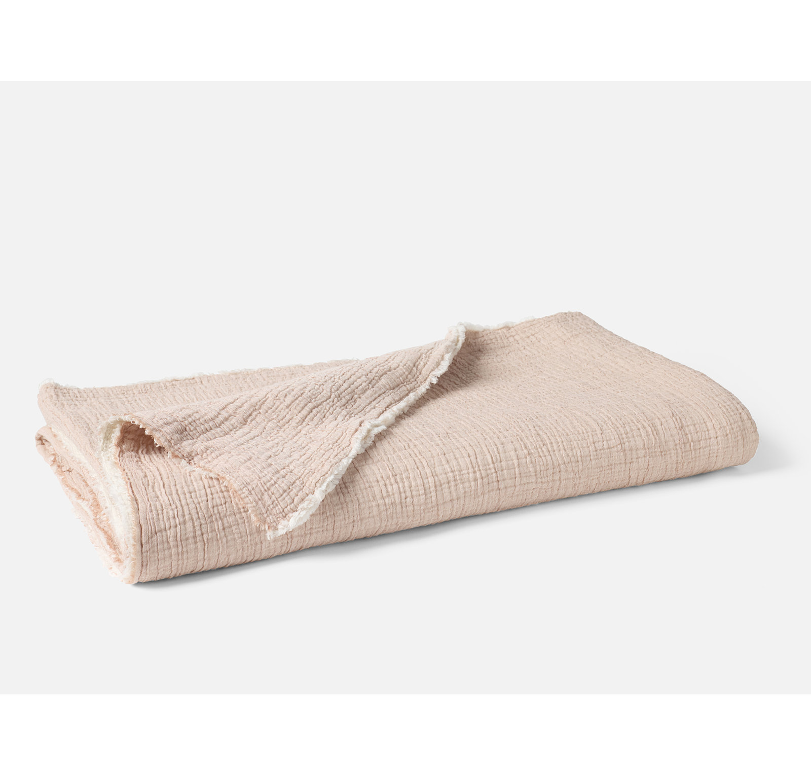Topanga Matelasse Cotton Throw Blanket, Queen, Praline Chambray