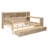 Wooden Full Size Daybed with Storage Shelves, Two Drawers & Study Desk – Multi-Functional Natural Platform Bed-120643277