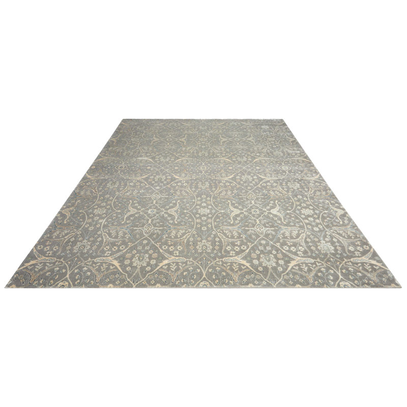 Hyeon Viscose Damask Indoor Rug, Rectangle 7'6" x 10'6"