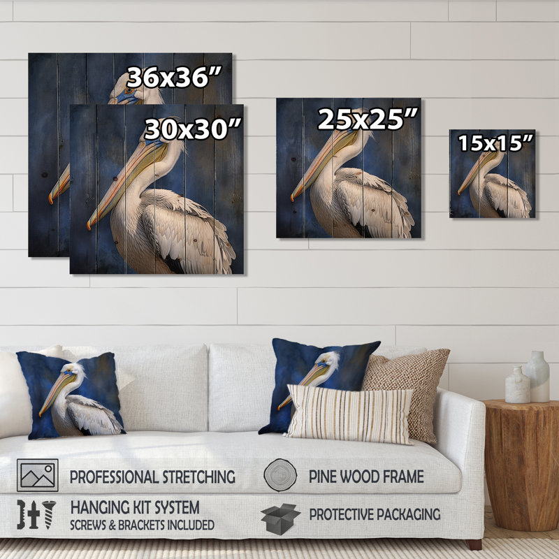 Hagar - Décoration murale animaux sur bois de pin naturel, H 15 po x l 15 po