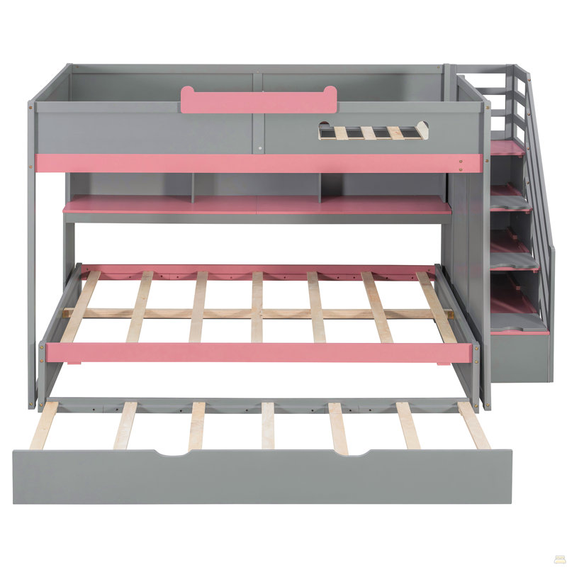 Latitude Run® Full Over Full Bunk Bed With Twin Size Trundle And ...