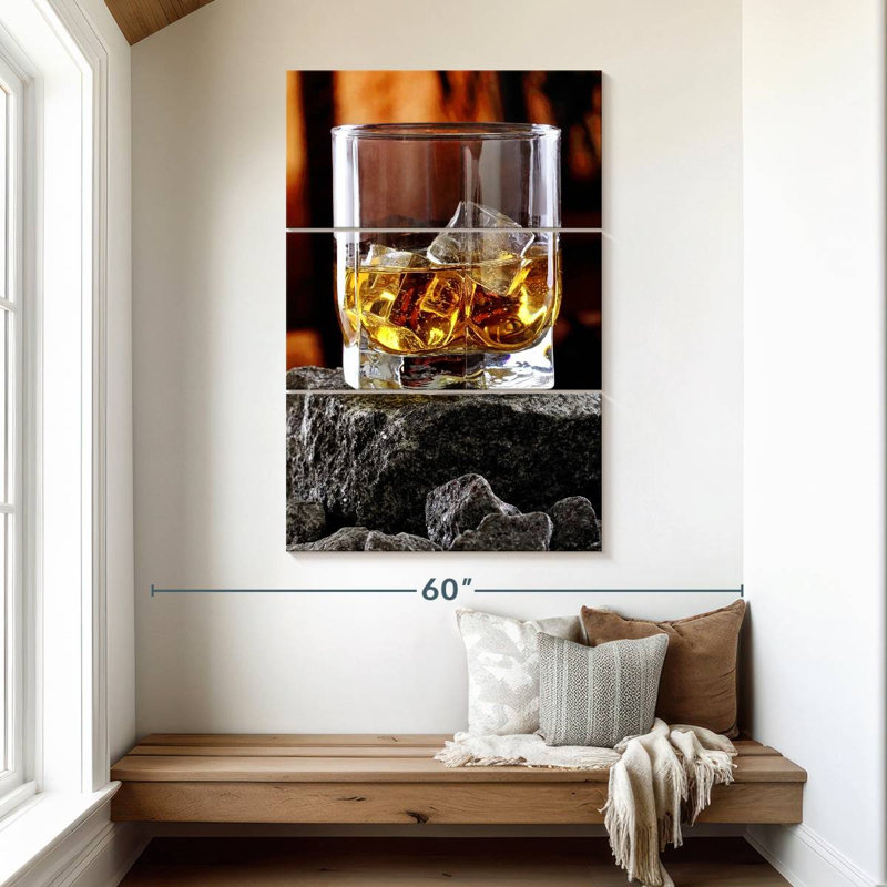 Whisky sur des rochers, H 50 po x l 32 po