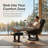 Meleri 360° Swivel Recliner Chair with Ottoman, Adjustable PU Leather Recliner with Wood Base, Thick Padded Cushion for Living Room, Bedroom, Office, Small Spaces