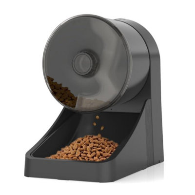 Automatic Cat And Small Dog Feeder, 3L Capacity, Wheel-Shaped Timed Dispenser, 1–6 Meals Per Day With Programmable Portion Control (Black)