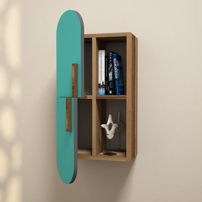 Tablette murale moderne avec plusieurs tablettes, 13,8 x 23,6 x 8,7 pouces | 100% panneau de particules enduit de mélamine, épaisseur: 0,7 pouce | Conception murale, parfaite pour le rangement et la présentation de la maison ou du bureau, décor élég