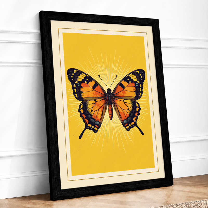 Golden Butterfly Modern - Print, A1 - 84.1 x 59.4 cm, Black