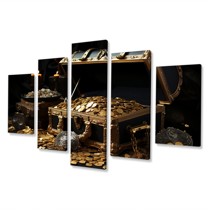  «Pirate S Gold Treasure II - Pirate Multipanel Wall Art, ensemble