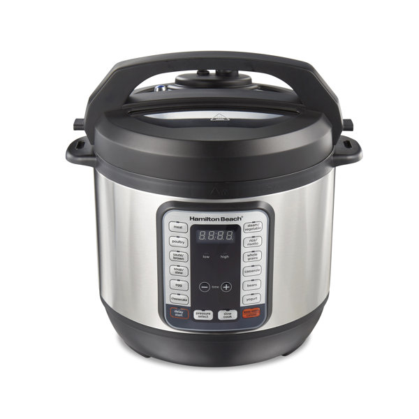 Hamilton Beach Slow Cooker, 5 Qt, Black - 10 3/5L x 15 1/2W x 8