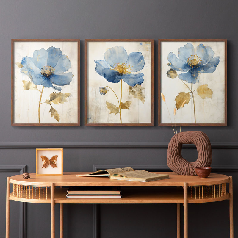 Étude florale, série XIII, ensemble de 3 estampes numériques, prêt à accrocher