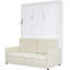 Lit double blanc avec coussin et lit - Fusion, espace pour, rangement simple, l 65,6 po x L 83,1 po, H 83,6 po, élément mural idéal pour une vie en appartement idéale