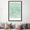 « paris rétro blue urban blueprint map », reproduction d’impression sur toile