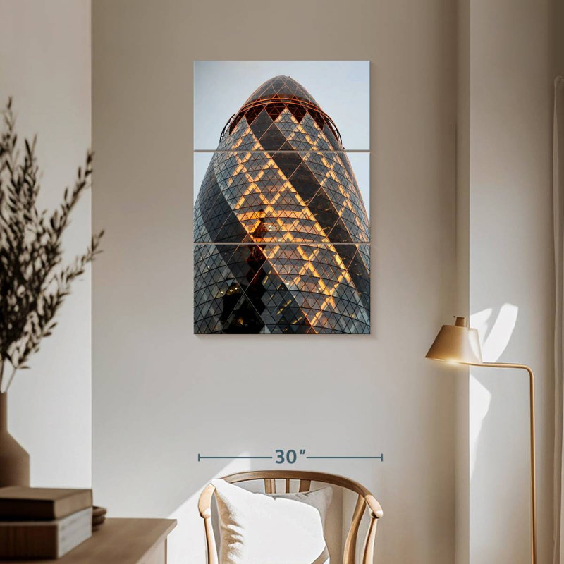 Lilie The Gherkin Skyscraper, 57" H x 36" W