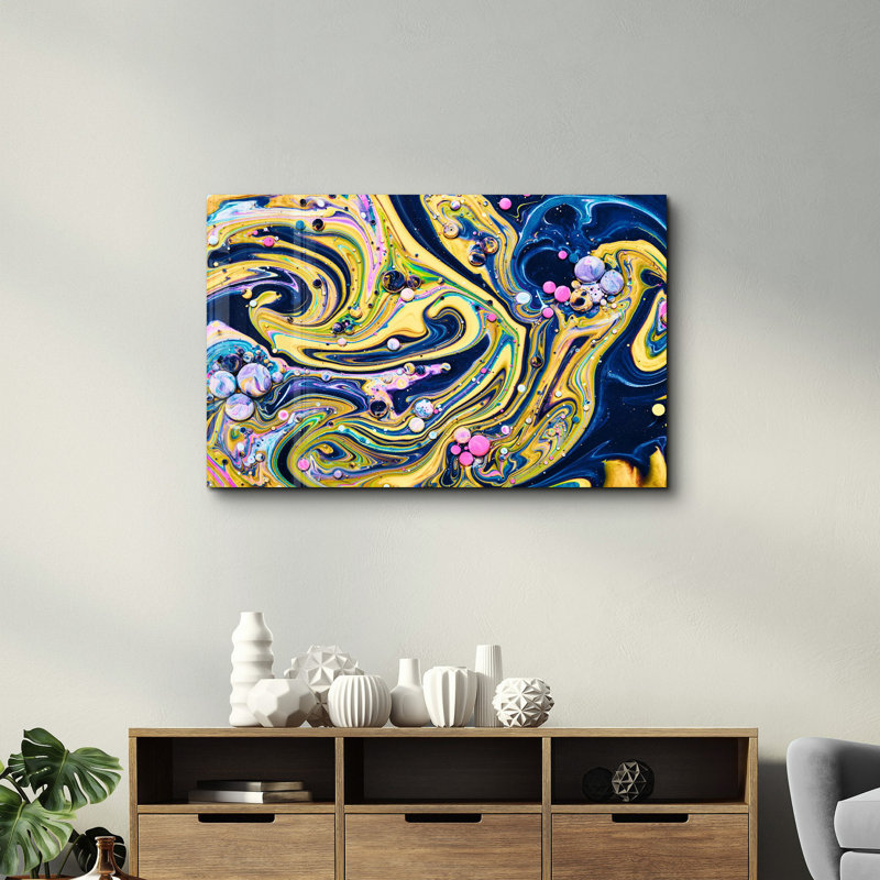Elegant Tempered Glass Wall Art Painting, 13.8 x 21.7 inches | 100% Tempered Glass, Thickness: 0.16 inches | UV Printed for Vibrant Colors | Perfect for Home Decor, Living Room, & Office Spaces
