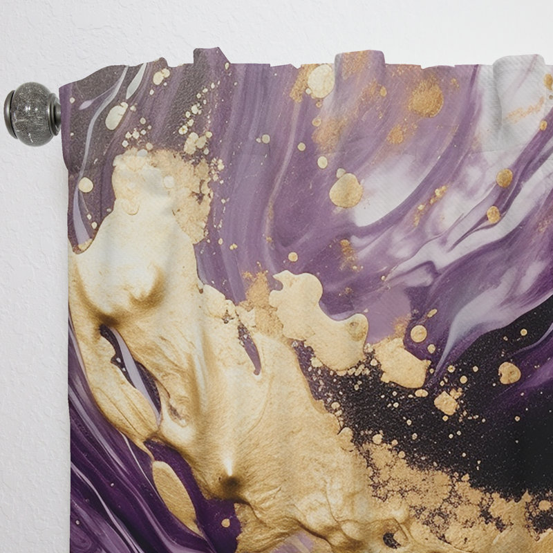 Mauve et mauve liquide Magic I - rideau en velours moderne - obscurcissant - 1 panneau, L 52 po x L 63 po