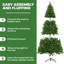 Traditional Christmas Tree with Lights, Prelit with Metal Stand-1314301584