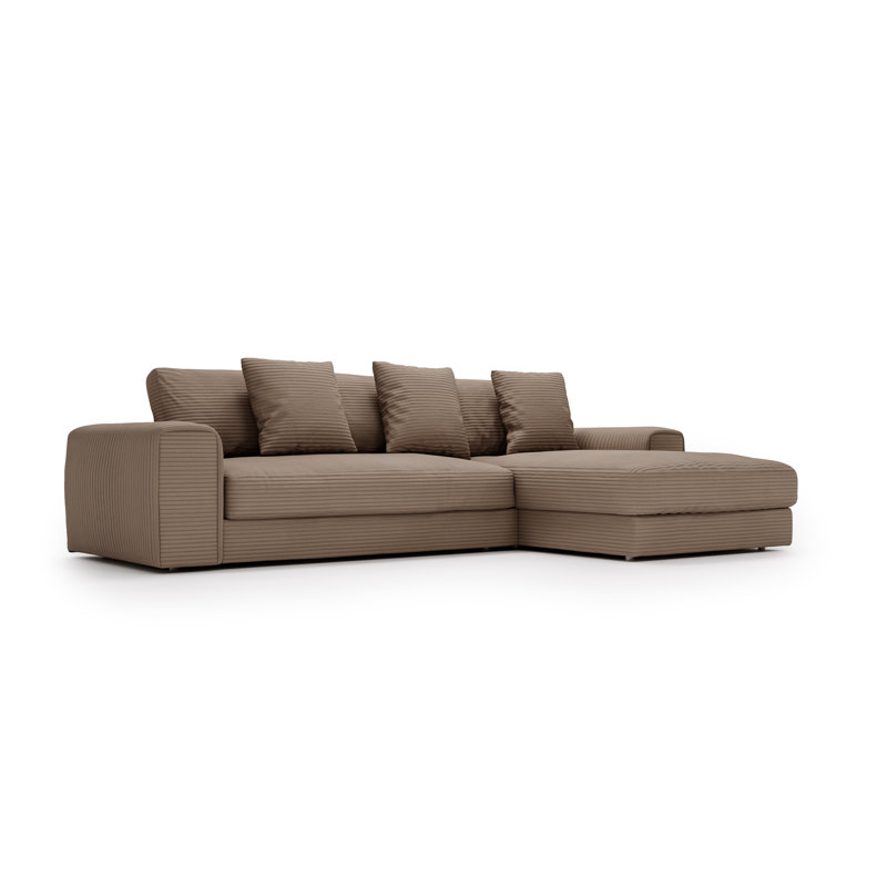 3 Seater Corner Sofa , Left Hand Facing, Brown