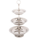 Silver Round 3-Tier Tray 15" H