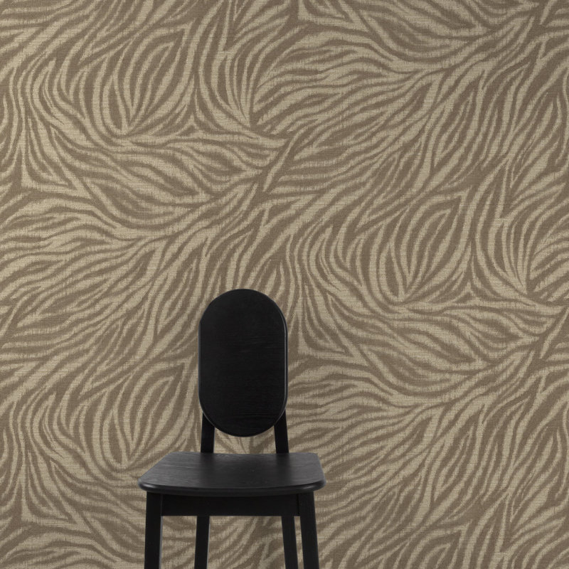 Structured Walls Collection Zebra Stripe Wallpaper Roll, Brown