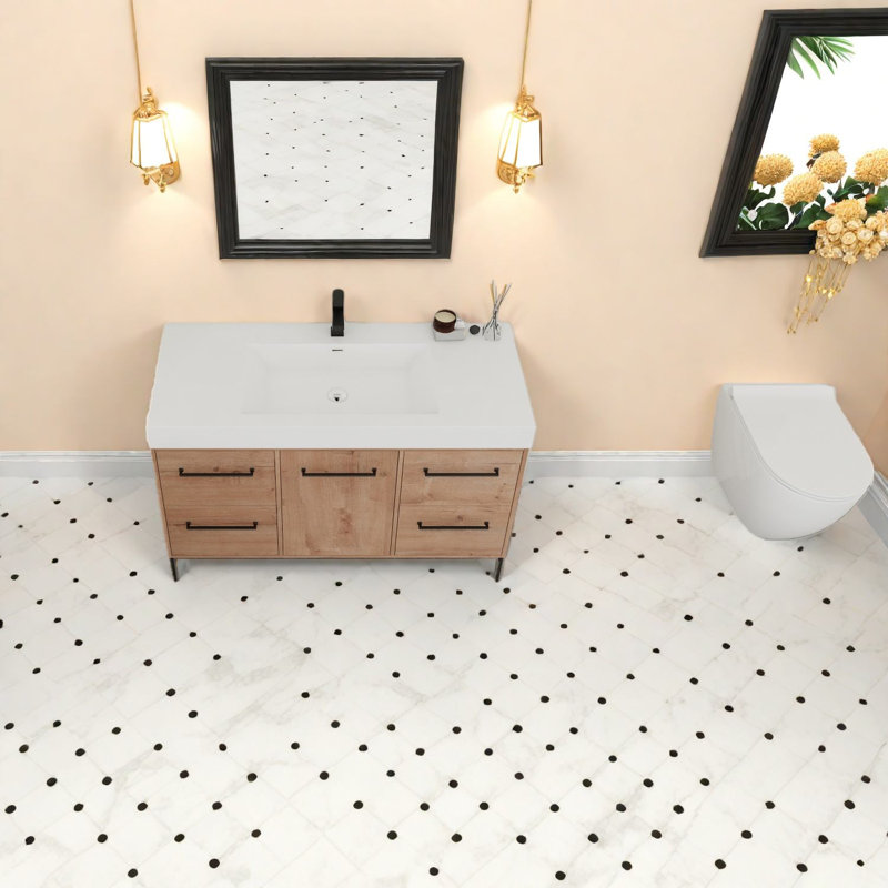 Meuble-lavabo avec meuble-lavabo et lavabo, contreplaqué