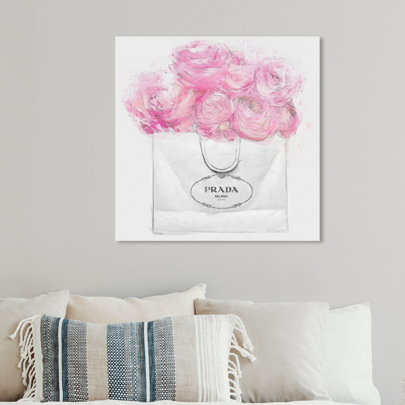 «Magasinage pour pivoines légères», impression encadrée, H 20 po x l 20 po x P 0,75 po, Toile tendue