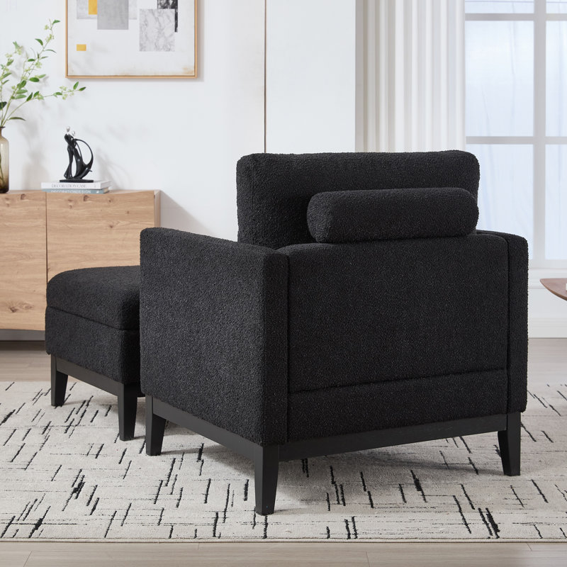 Fauteuil d'appoint 35,5 po, Noir, Noir