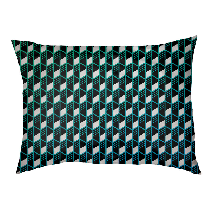 Coussin pour chien Byrge, Grand (l 42,5 po x P 32,5 po x H 14 po), Vert / Bleu
