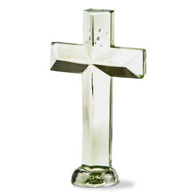 Glass Cross Decor Clear Christmas