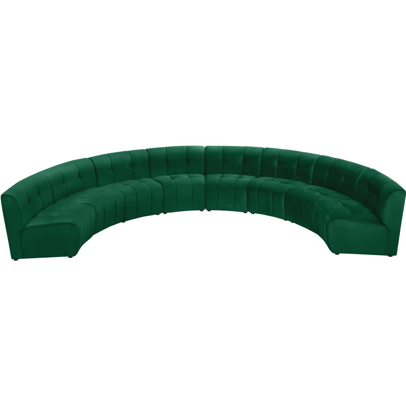 Jedson Velvet Sectional Symmetrical, Green Velvet