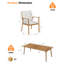Ensemble repas d'extérieur 9 pièces SeeHill, meubles de patio en aluminium avec 8 fauteuils rembourrés et table de salle à manger 84,6 po, sièges d'extérieur résistants aux intempéries pour patio, cour, terrasse, brun