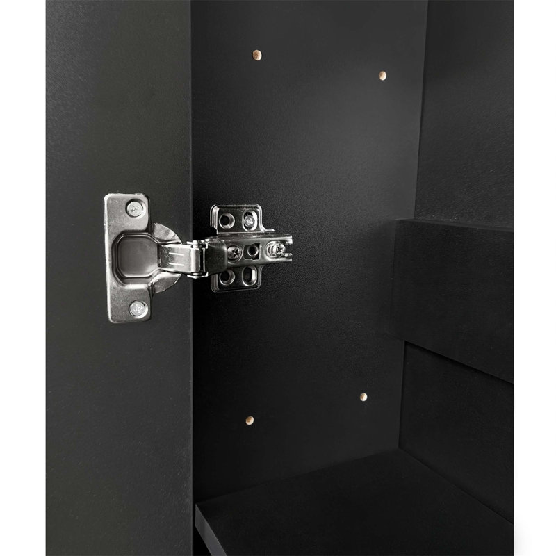 18 Pair Shoe Storage Cabinet, Black