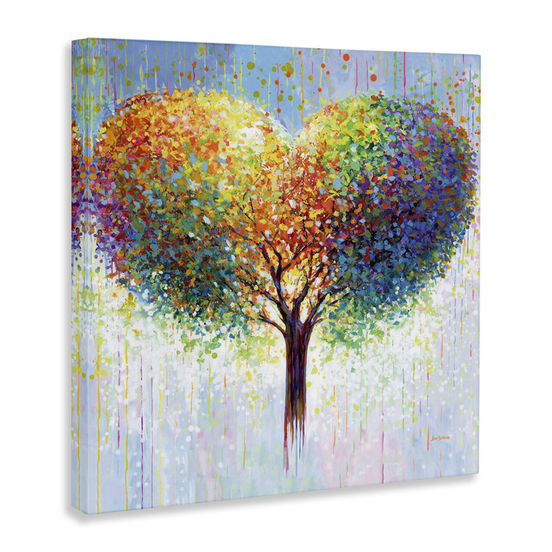  "Bold Hued Heart Tree", art mural par Leon Devenice, H 17 po x l 17 po