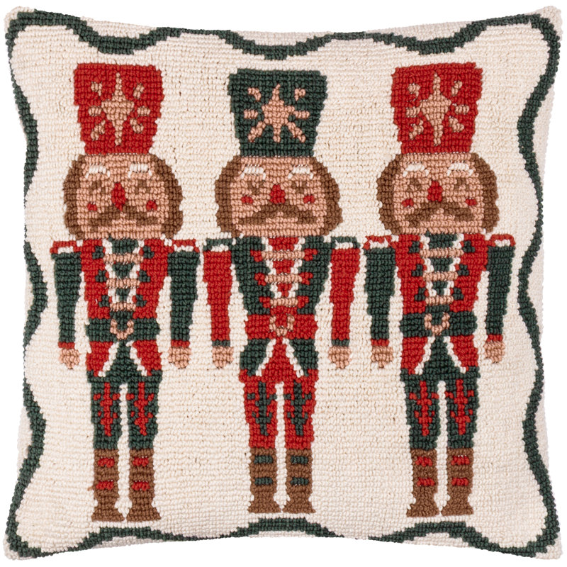 Nutcracker Square Cushion, Beige, Pillow Cover Only - No Insert