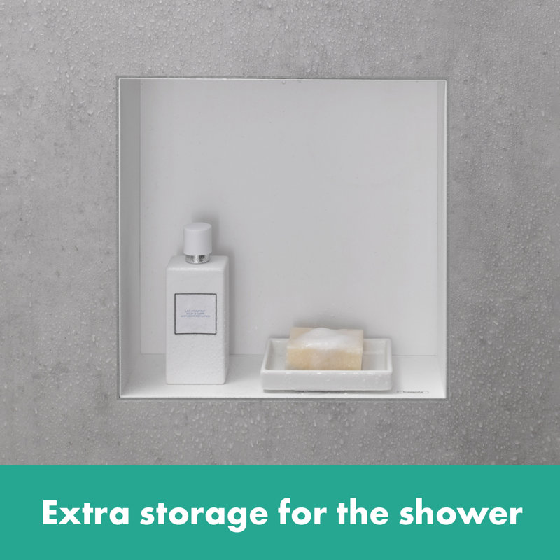 XtraStoris Minimalistic Wall Niche Frameless 12"x 12"x 4", Matte White