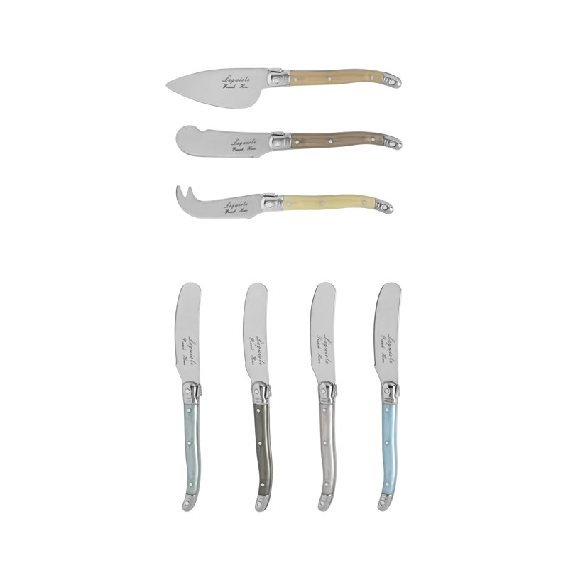 French Home Laguiole Mother 7 Piece Cheese Knife And Spreader Set