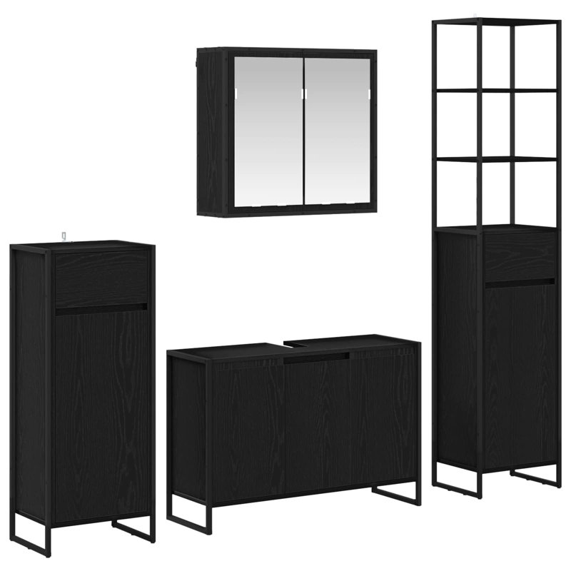 Vanity & Mirror Set, Black