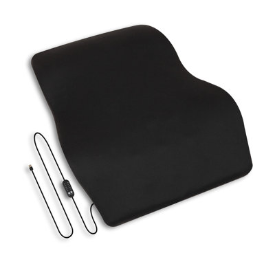 Coussin lombaire chauffant Mind Cloud, coussin de soutien du dos ergonomique en mousse à mémoire de forme avec réglages de chaleur réglables et minuterie, noir