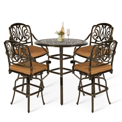 Waverley 4 - Person Patio Dining Set with Round Table , Cushions Included