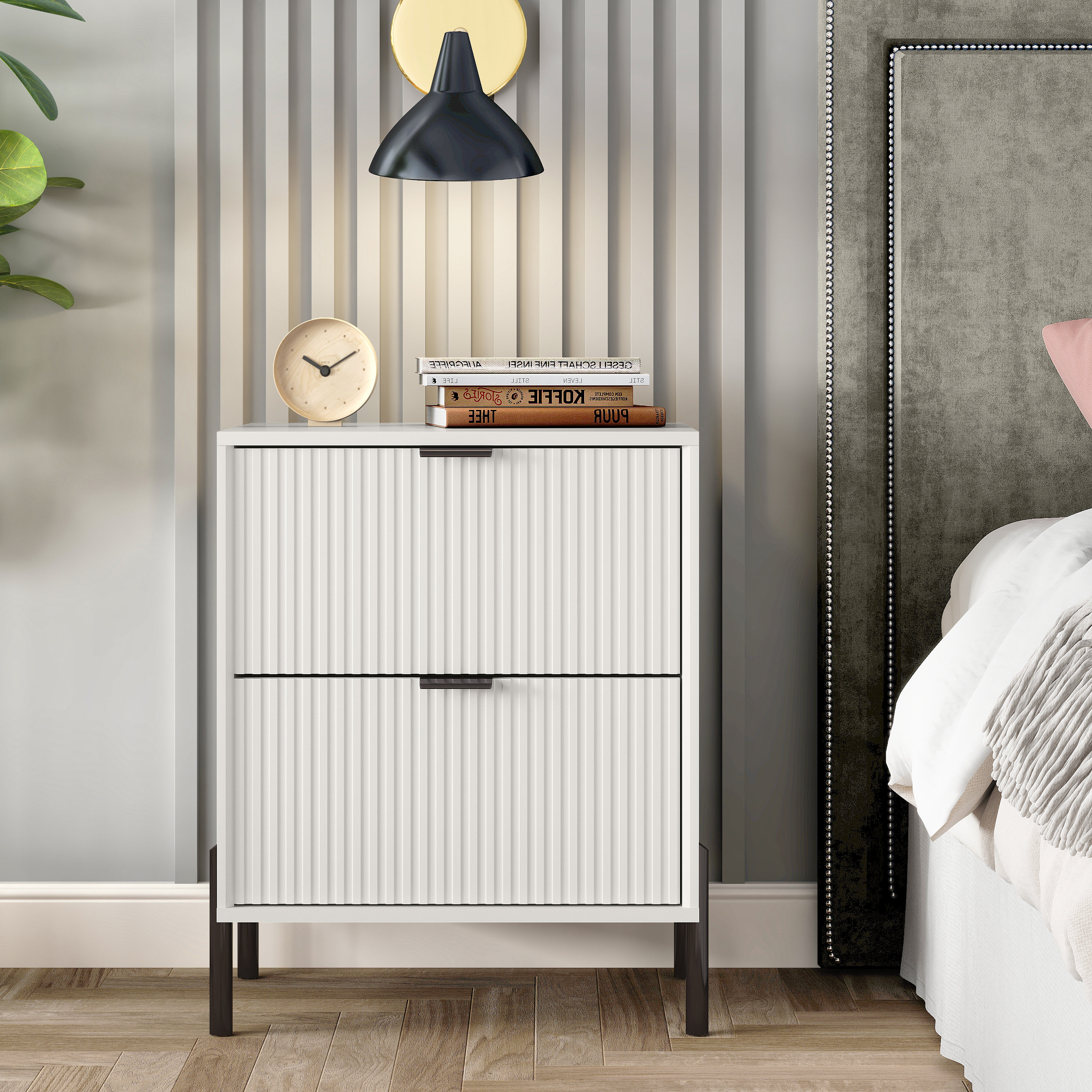 Willa Arlo™ Interiors Cainsville Manufactured Wood+ Steel Nightstand ...