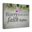 Faith Begins Grey - Wrapped Canvas Print