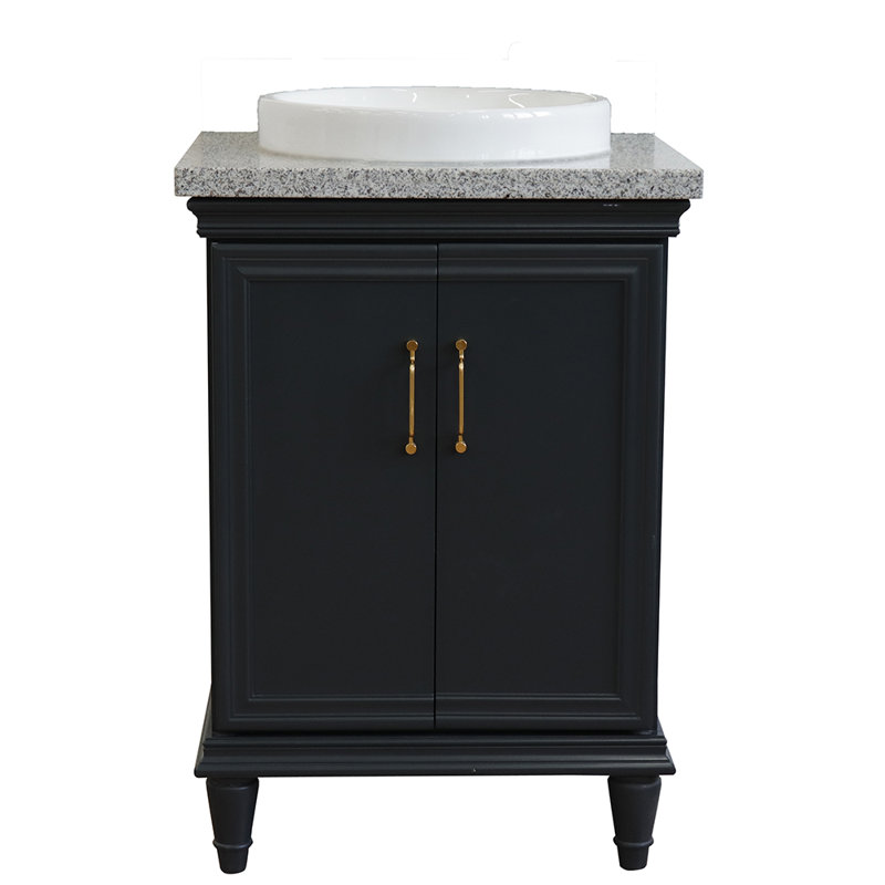 Ensemble de meuble-lavabo simple 25 po Hunstant, Gris foncé, Granite