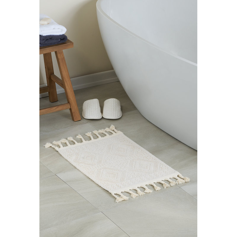 Ilana Cotton Bath Rug, Ivory