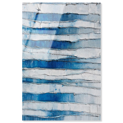 Azure Furrows III Blue Art Acrylic Print by Art Remedy