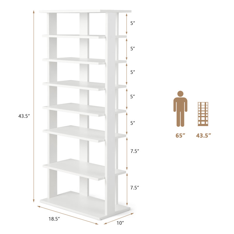 14 Pair Shoe Rack, White