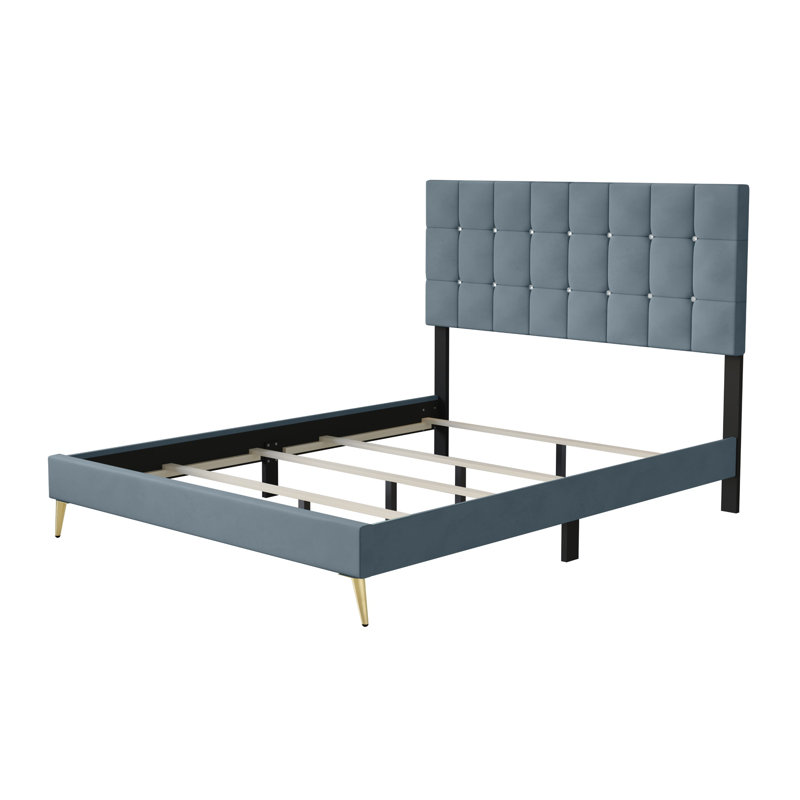 Xiomara Upholstered Standard Storage Bed, Blue, Full