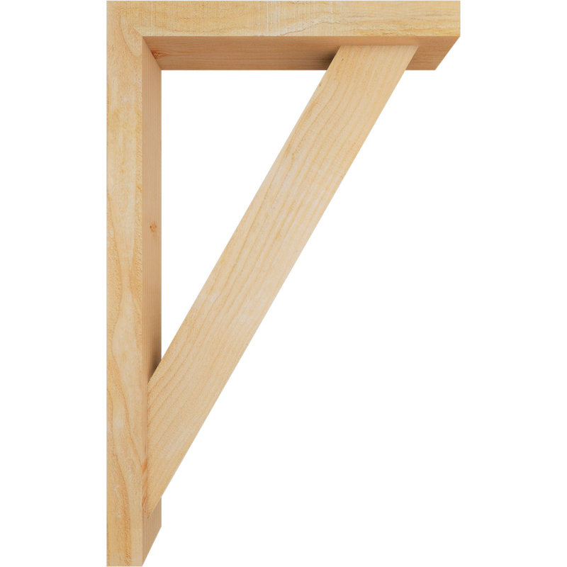 Traditional Block Bracket w/ Offset Brace, 32 x 20, 4"W Douglas Fir (Rough Sawn)